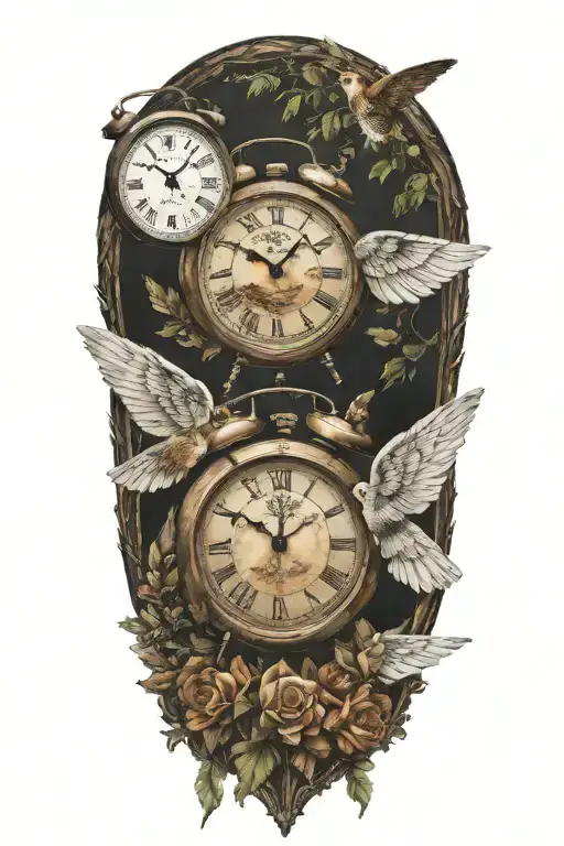 2 Clocks With Date Flag Angel Wing Spread Bobcat Forest Frame