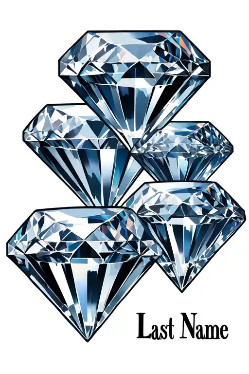 Last Name With A Background Of Three Diamonds