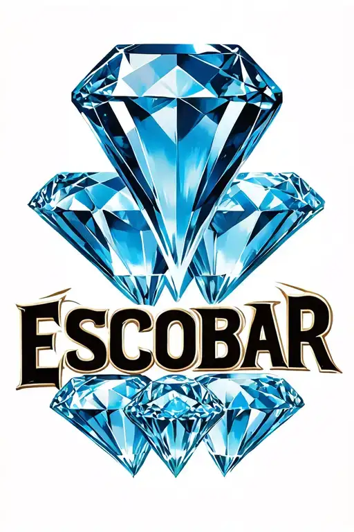 The Word Escobar With A Background Of Three Diamonds