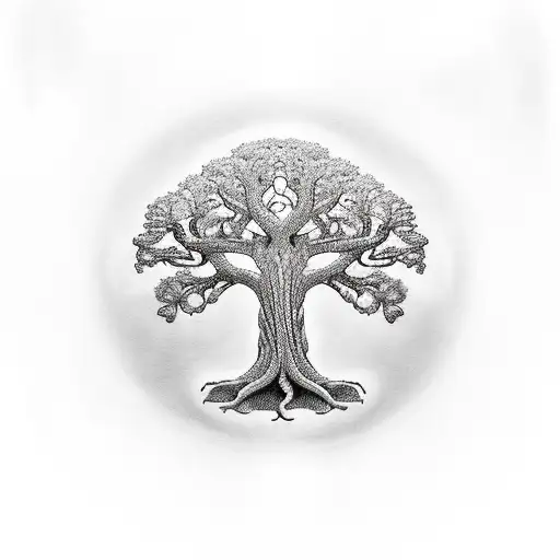 Tree Of Life With The Goddess In Place Of The Trunk