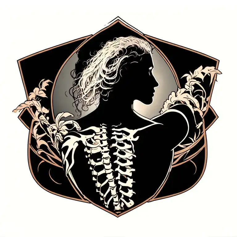 Spine Back Tattoo Design