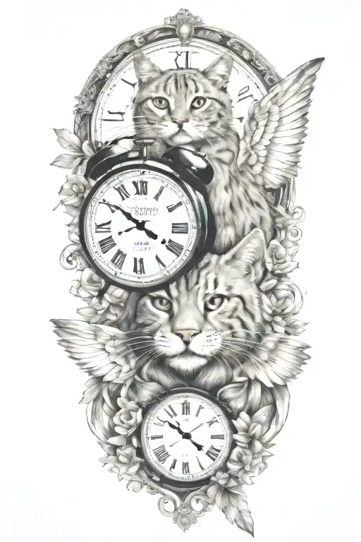 2 Clocks With Dates Wings Spread Bobcat Face