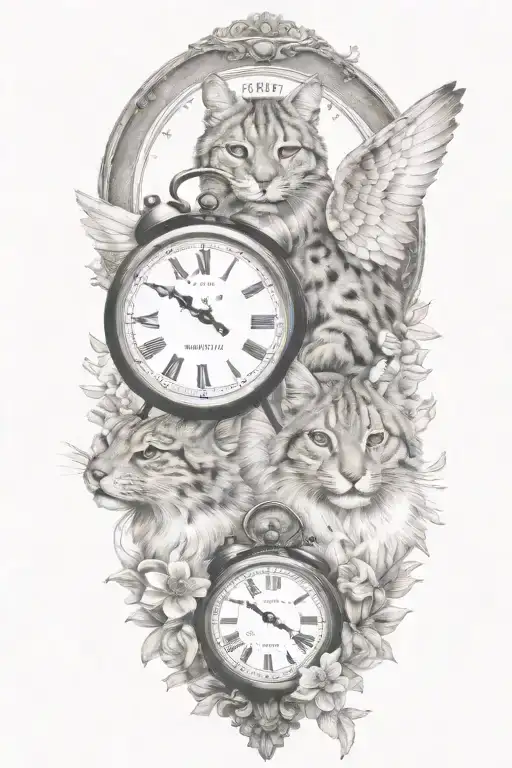 2 Clocks With Dates Wings Spread Bobcat Face