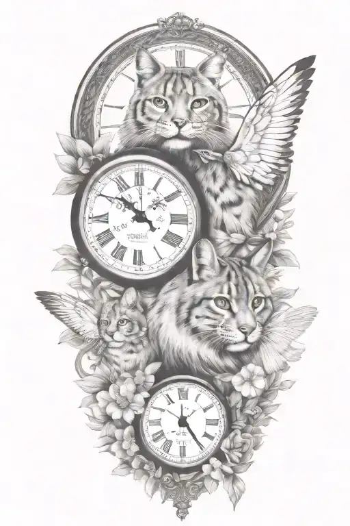 2 Clocks With Dates Wings Spread Bobcat Face