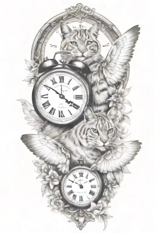 2 Clocks With Dates Wings Spread Bobcat Face
