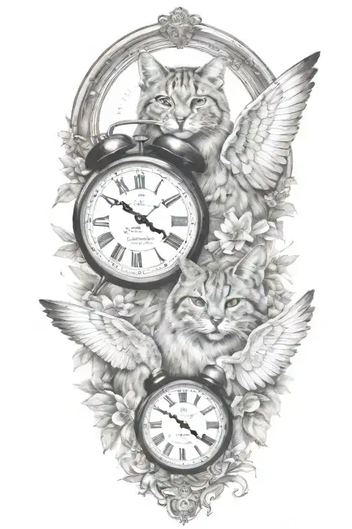 2 Clocks With Dates Wings Spread Bobcat Face
