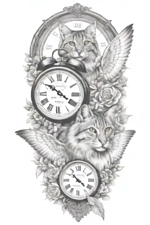 2 Clocks With Dates Wings Spread Bobcat Face