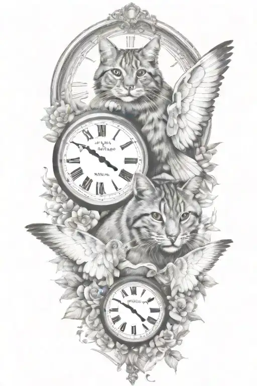 2 Clocks With Dates Wings Spread Bobcat Face