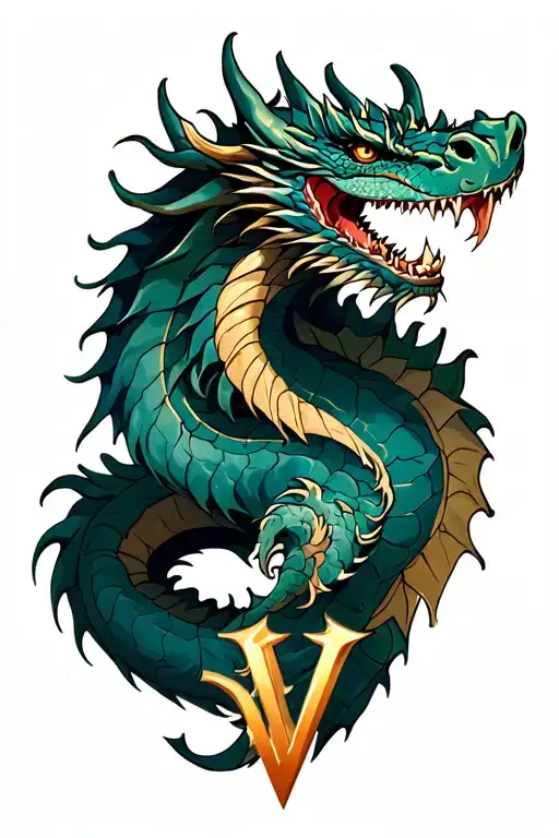 Dragon With Vi King Logo Combined