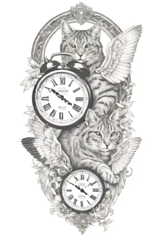 2 Clocks With Dates Wings Spread Bobcat Face