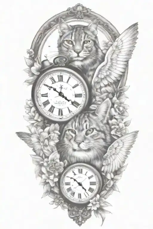2 Clocks With Dates Wings Spread Bobcat Face