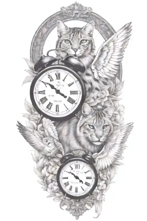 2 Clocks With Dates Wings Spread Bobcat Face