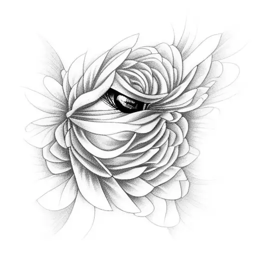 A Girl's Face With A Butterfly In Place Of The Eyes And Nose And Background Of Flowers