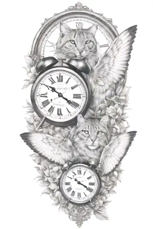 2 Clocks With Dates Wings Spread Bobcat Face