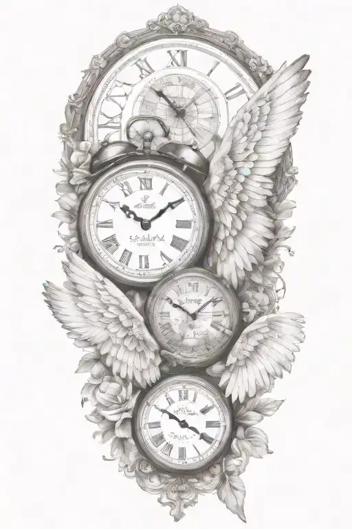 2 Clocks With Dates Angel Wings Spread Bobcat Face