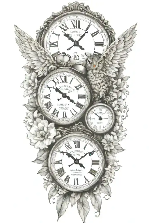 2 Clocks With Dates Angel Wings Spread Bobcat Face