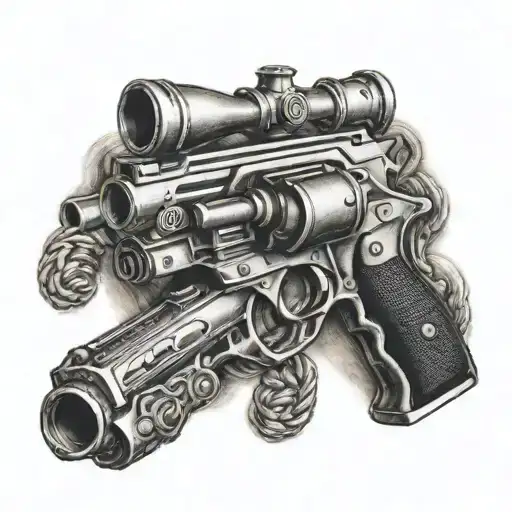 Naval Forces Gun Intertwined