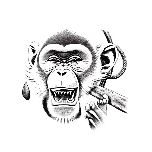 Naughty Monkey With An Axe