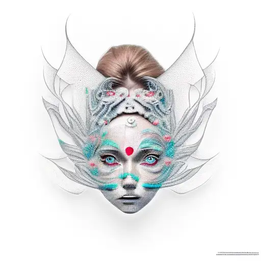 Woman With Blurred Face Looking Like 3D