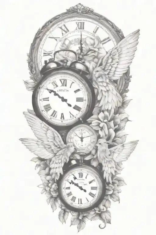 2 Clocks With Dates Angel Wings Spread Bobcat Face