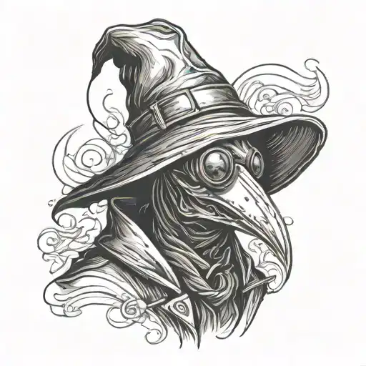 Tayu Plague Doctor With Background On Hand