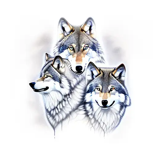 3 Wolves Family Are Forrest And Moon