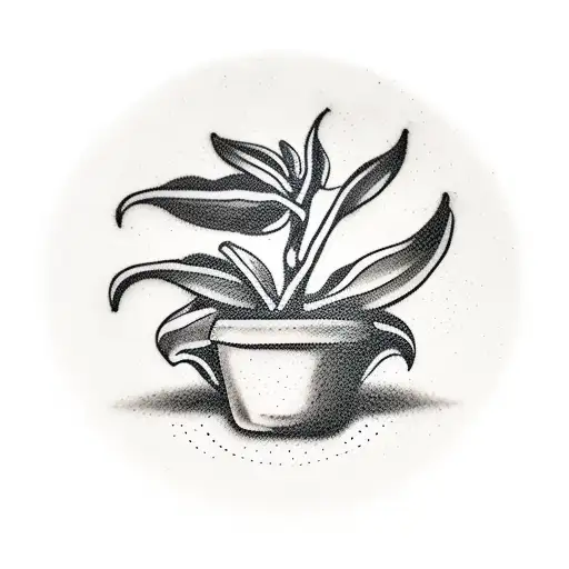 A Traditional-style Tattoo Of A Coffee Bean Plant Growing Out Of A Hockey Puck