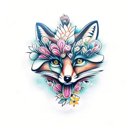 Fox Magpie Circle Flowers