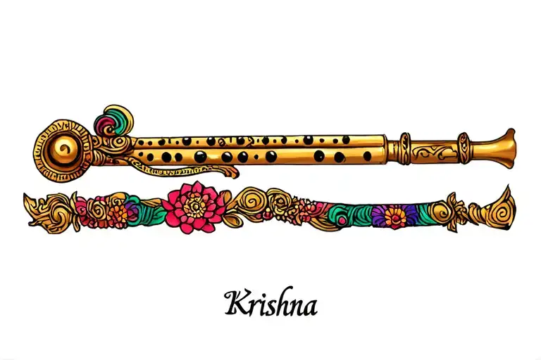 Krishna Flute With Name Written