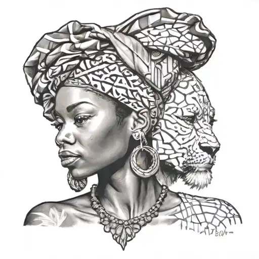 Black Woman And Africa