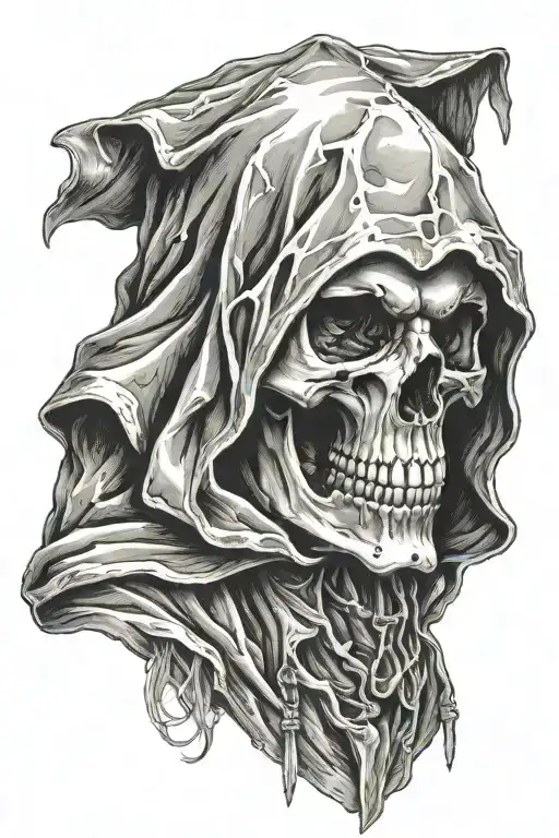 Skull In Cloak Hood