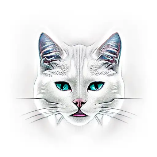 White Cat With Dental Instruments And Chirurgical Mask