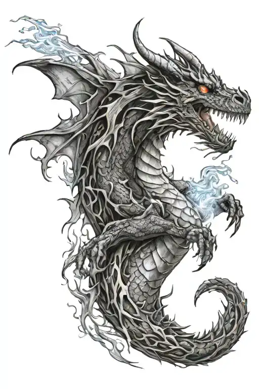 Dragon Breathing Fire Flames