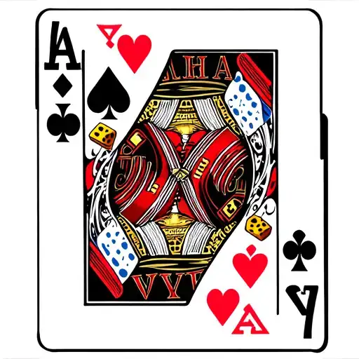 Playing Cards And Dice Symbolizing The Gamble