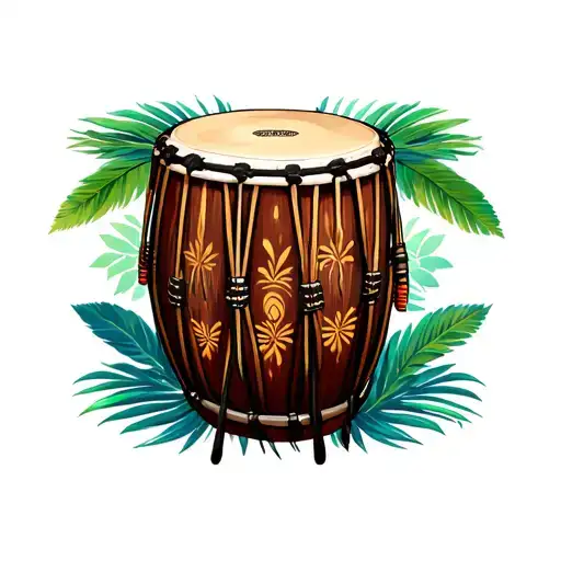 Papua New Guinea Kundu Drum Design Incorporating Elements