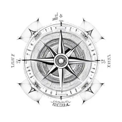 Black And White Compass