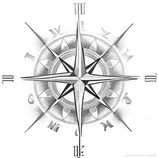 Black And White Compass And Gears