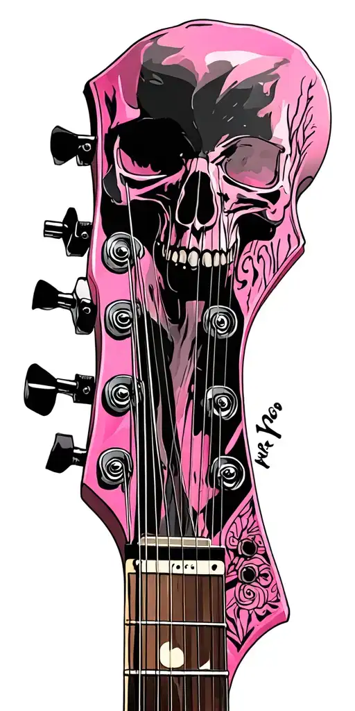 Skull Pink Guitars Les Paul Guitar