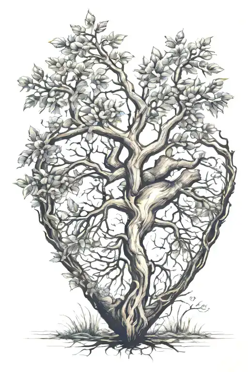 A Tree Growing Out Of A Heart