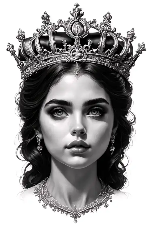 Head Woman With Crown Center Finger