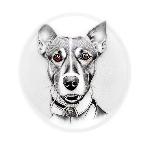 Realistic Portrait Of A Dog Made Entirely Out Of M&m Candies