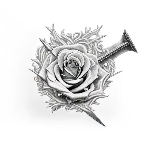 Claymore Sword With Rose And Thistle