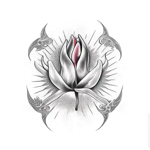 Sun And Dragon With Tulip