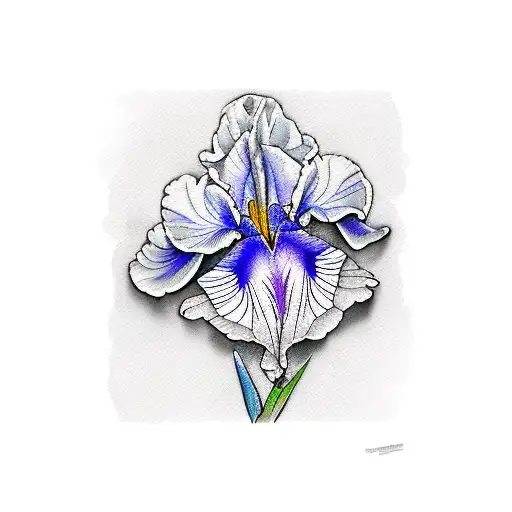 Iris Flower Watercolor