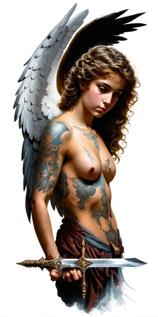 Angel Holding A Sword