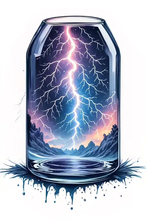 Peace And Lightening Storm In A Timer Glass In Color