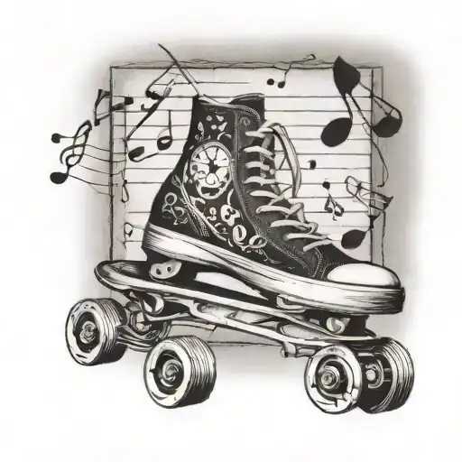 Skate And Music Notes