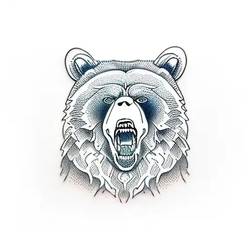 Roaring Grizzly Bear