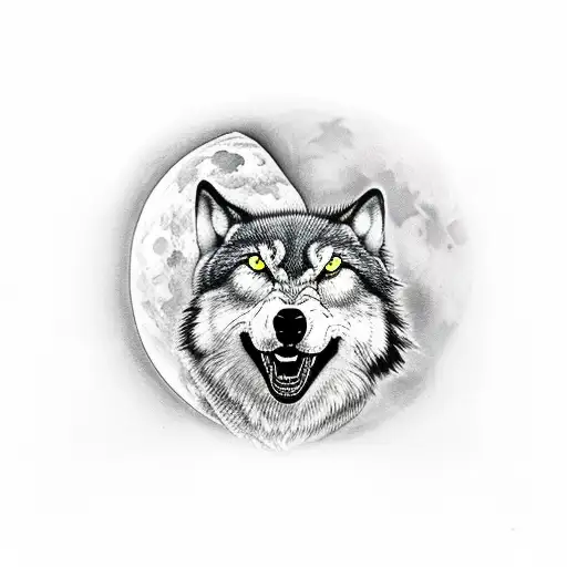 Lone Wolf Leader Howling At The Moon