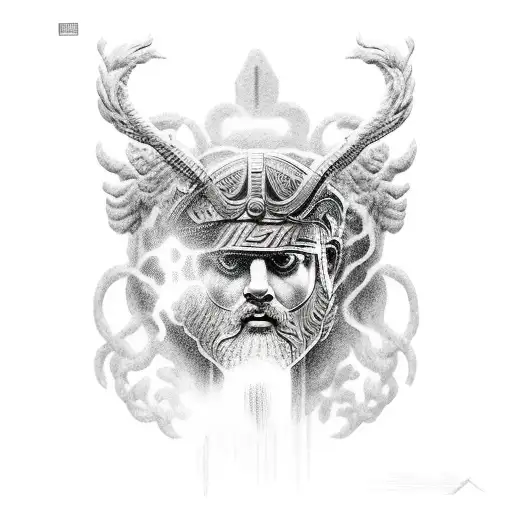 Roman Theme Zeus Tattoo Observing Lightning Striking The Colluseum